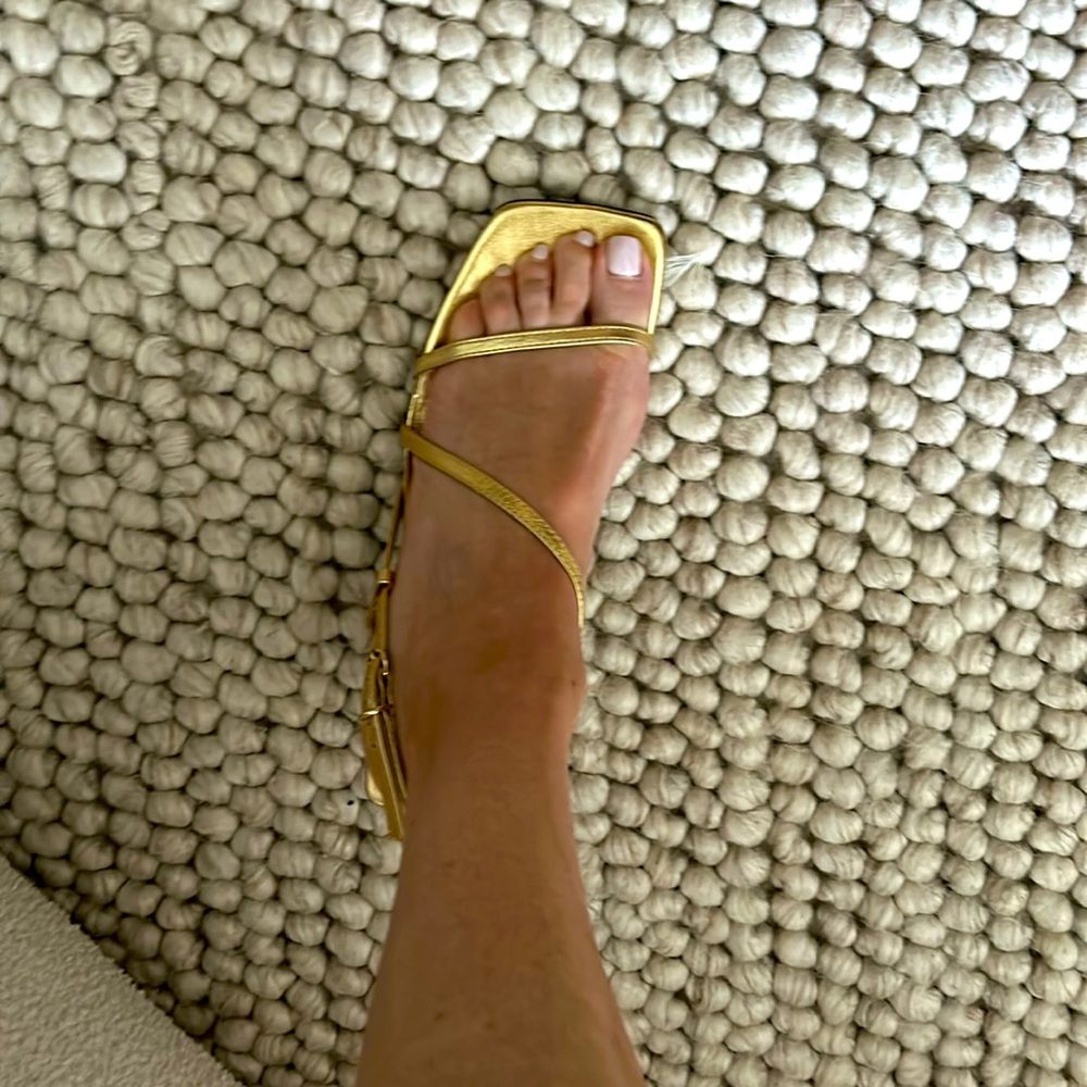 Gold strappy sandals
